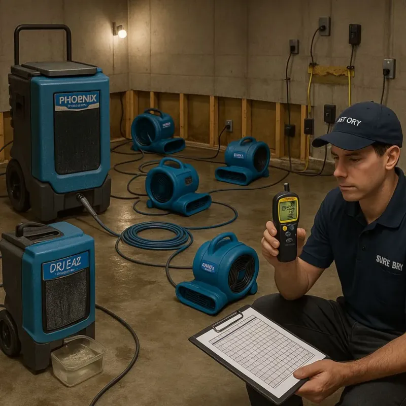 Structural Drying and Dehumidification process in Orangeburg, SC